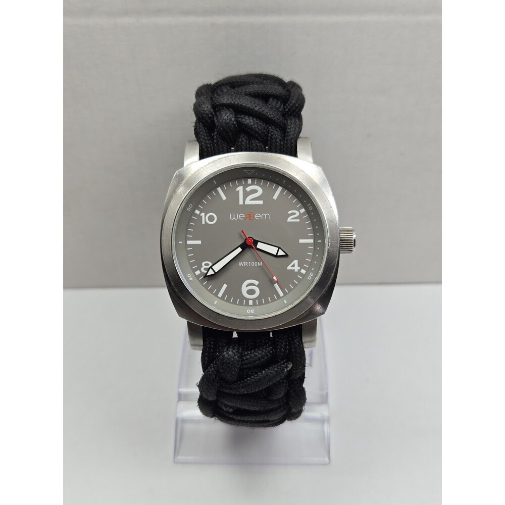 Webbem Traveler Earl Grey Quartz Field Watch Black Paracord Sapphire New Battery